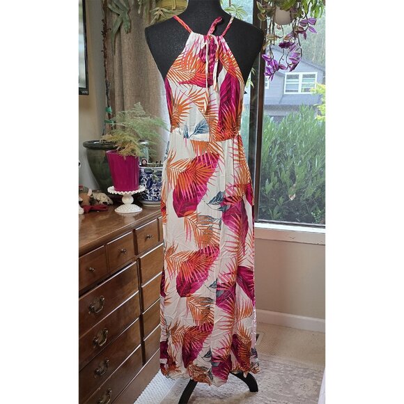 LAKLOOK Pullover Palm Leaf Print Maxi Dress S - Picture 3 of 4